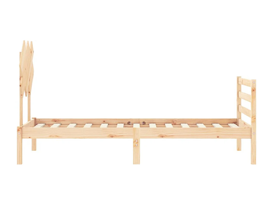 Estructura de cama individual con cabecero madera maciza
