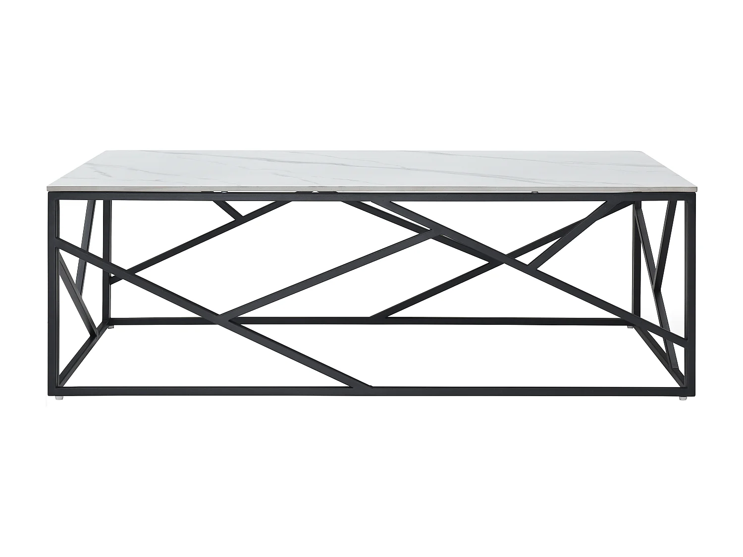 Table basse en céramique et métal - Effet marbre blanc et Noir - MELRONE de Pascal Morabito