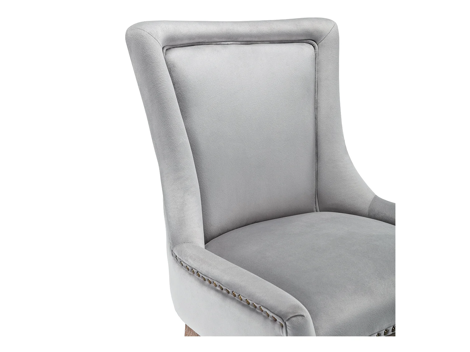 Lot de 2 chaises en velours - avec pieds en bois massif - gris