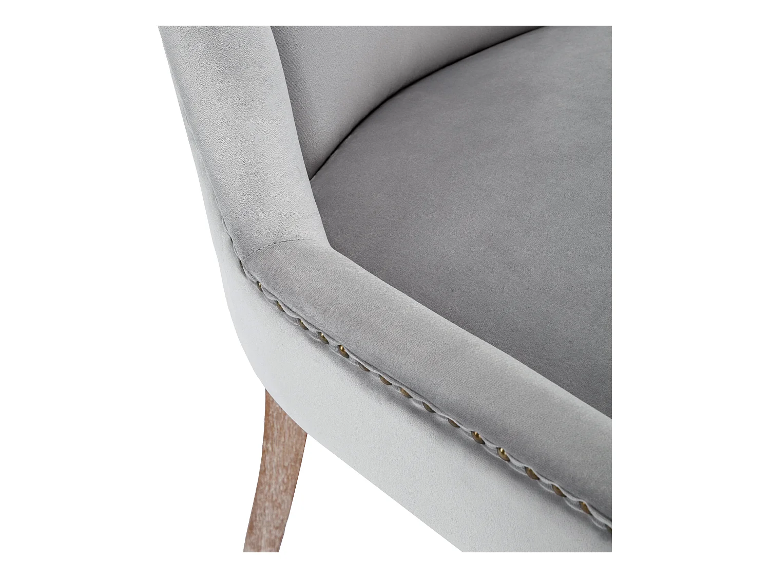 Lot de 2 chaises en velours - avec pieds en bois massif - gris