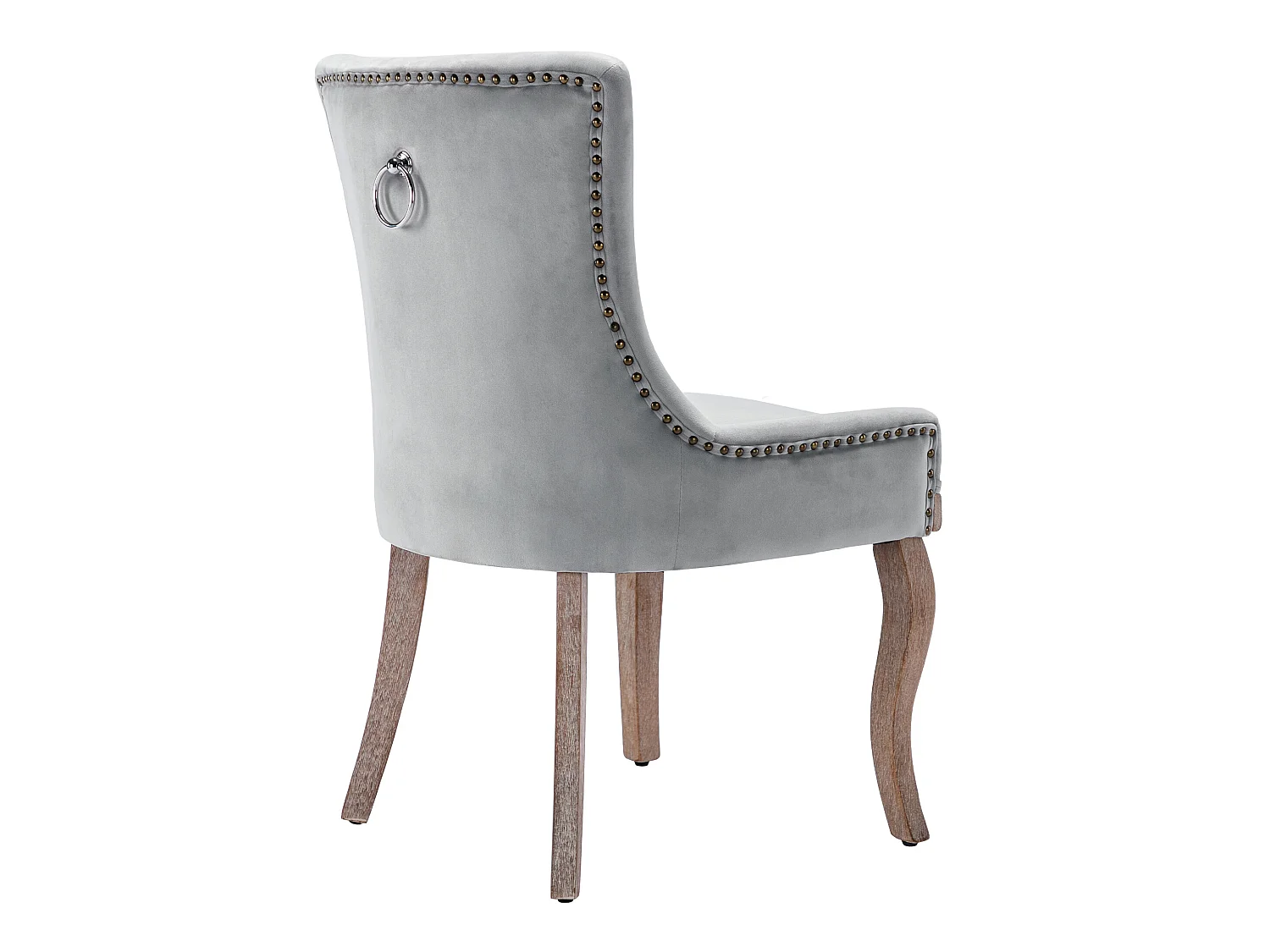 Lot de 2 chaises en velours - avec pieds en bois massif - gris