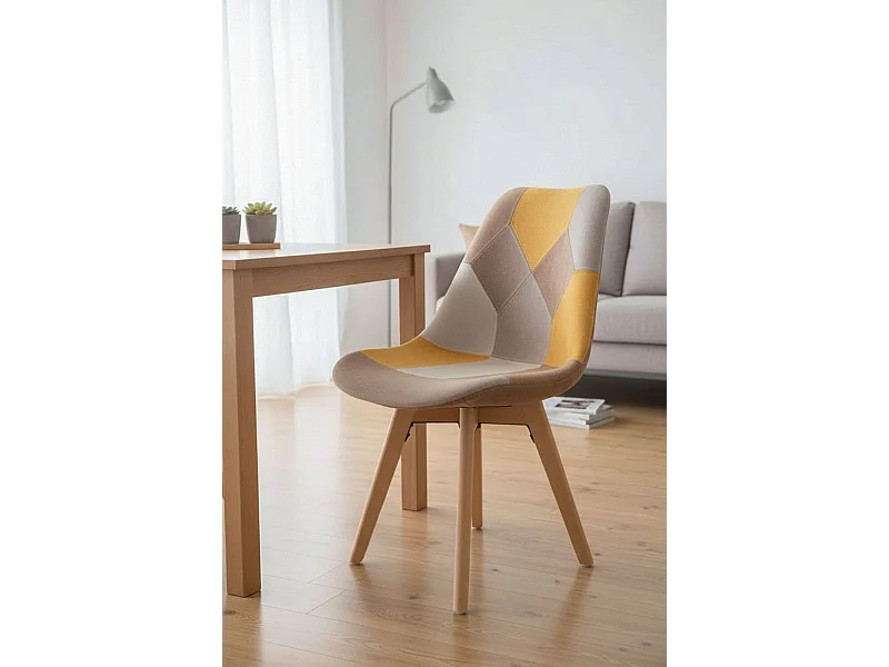 Sillas Comedor - Silla Synk Patchwork - Amarillo