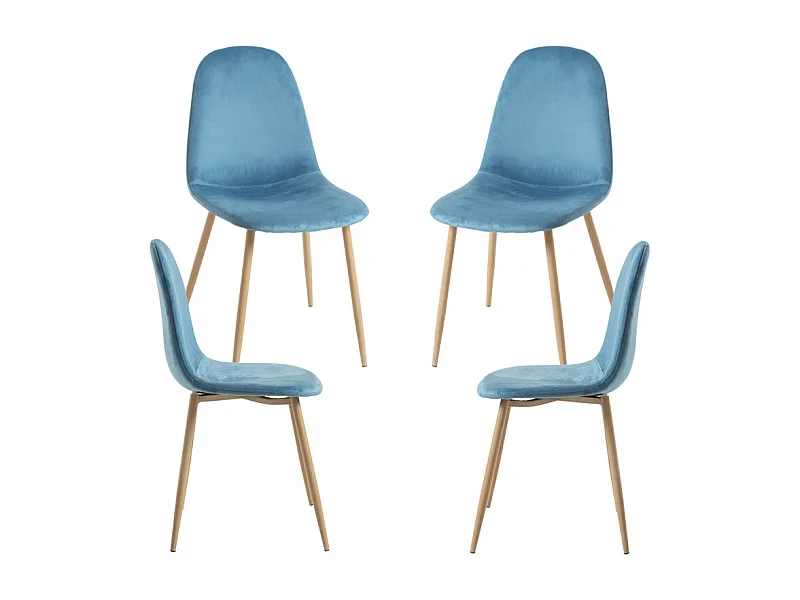 Packs Sillas Comedor - Pack 4 Sillas Teok Terciopelo - Verde azulado