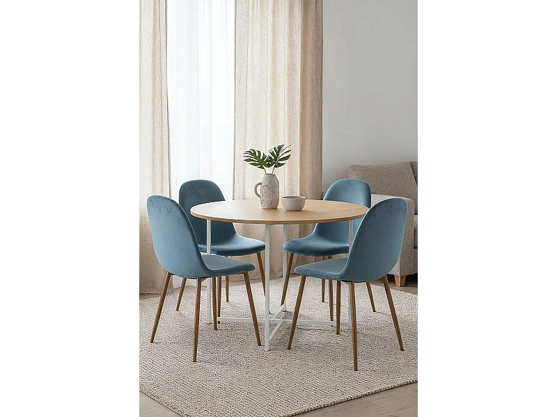 Packs Sillas Comedor - Pack 4 Sillas Teok Terciopelo - Verde azulado