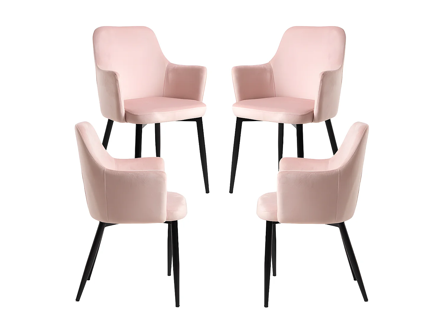 Packs Sillas Comedor - Pack 4 Sillas Puan Terciopelo - Rosa