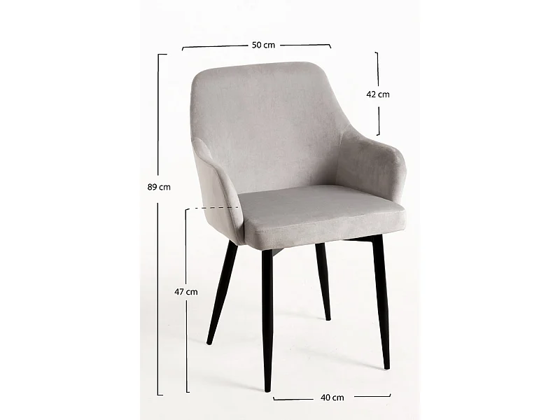 Packs Sillas Comedor - Pack 2 Sillas Puan Terciopelo - Gris