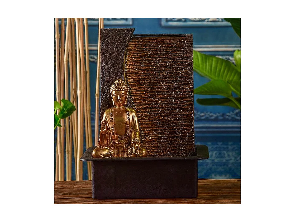 Springbrunnen aus Kunstharz mit Buddha Jati