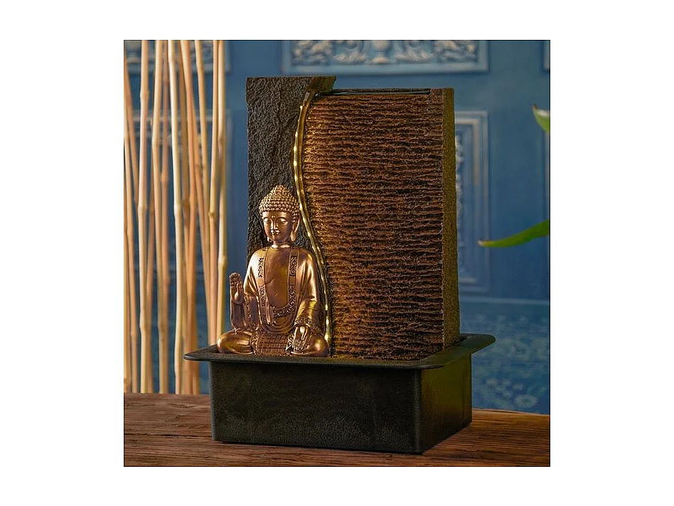 Springbrunnen aus Kunstharz mit Buddha Jati