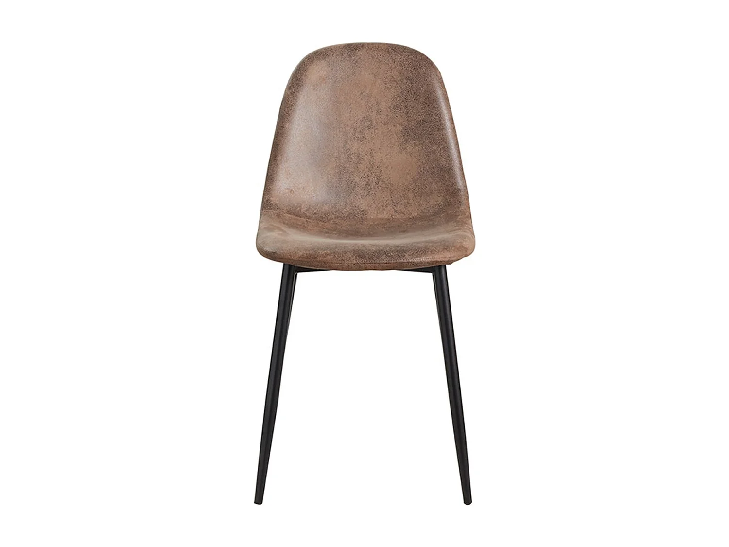 Sillas Comedor - Silla Black Teok Polipiel Vintage - Marrón Claro