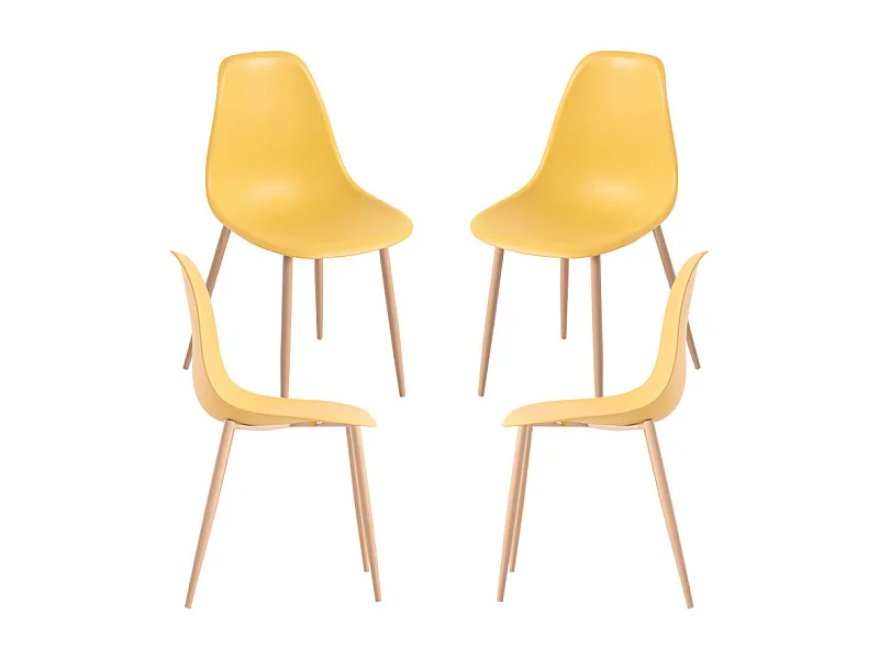 Packs Sillas Comedor - Pack 4 Sillas Mykle - Amarillo