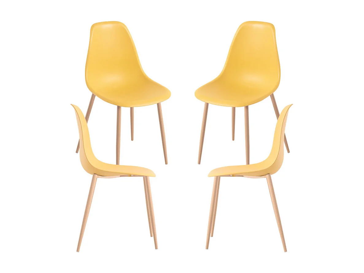 Packs Sillas Comedor - Pack 4 Sillas Mykle - Amarillo