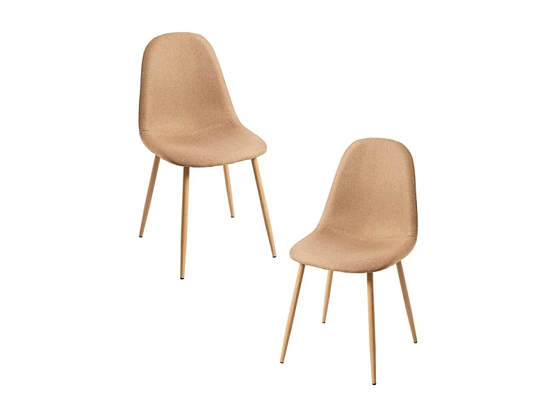 Packs Sillas Comedor - Pack 2 Sillas Teok Tela - Marrón arena