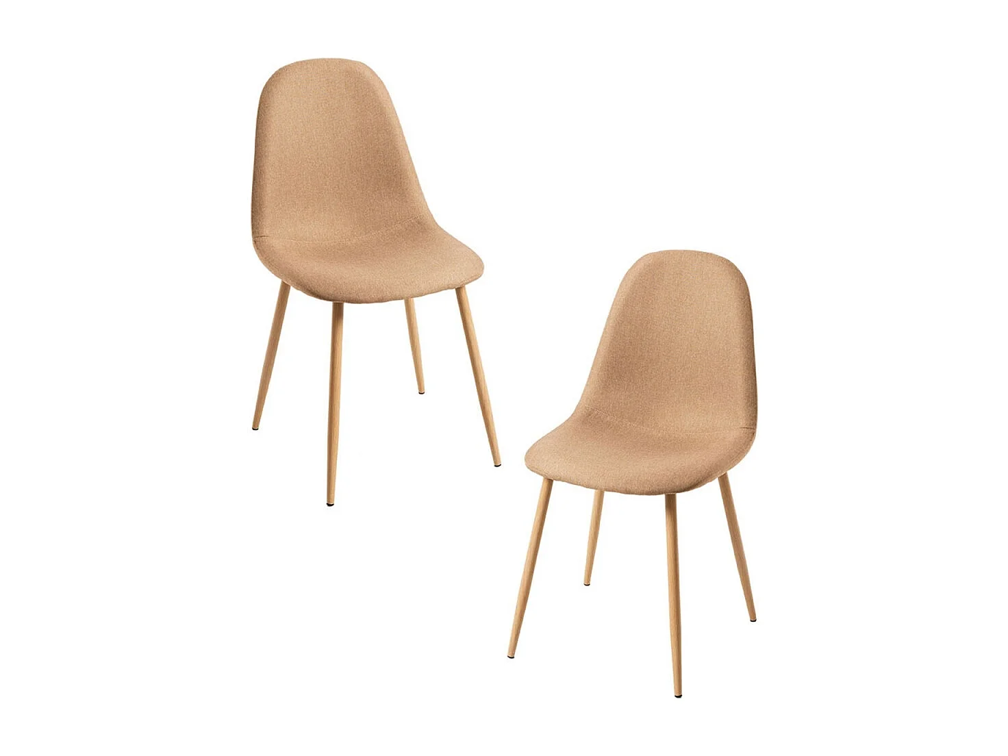 Packs Sillas Comedor - Pack 2 Sillas Teok Tela - Marrón arena