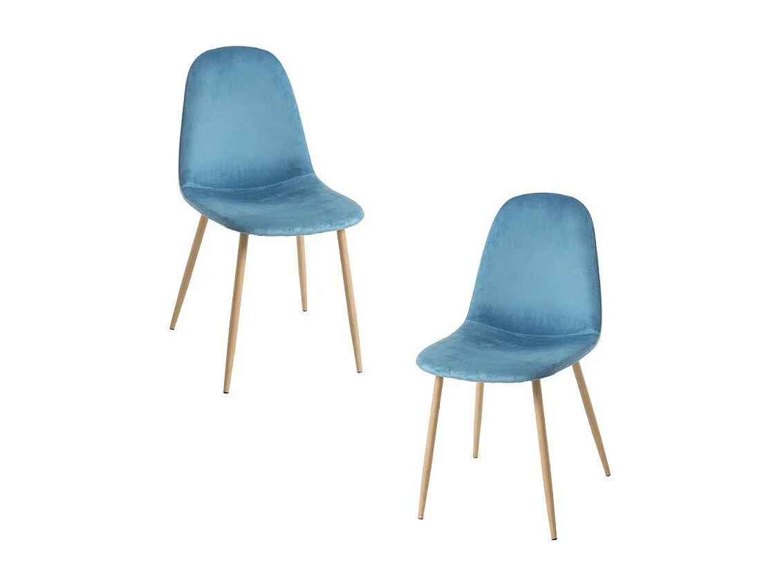 Packs Sillas Comedor - Pack 2 Sillas Teok Terciopelo - Verde azulado