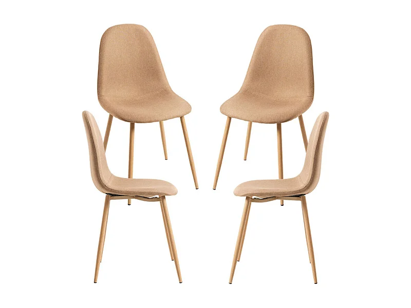 Packs Sillas Comedor - Pack 4 Sillas Teok Tela - Marrón arena