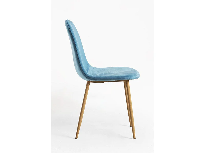 Sillas Comedor - Silla Teok Terciopelo - Verde azulado