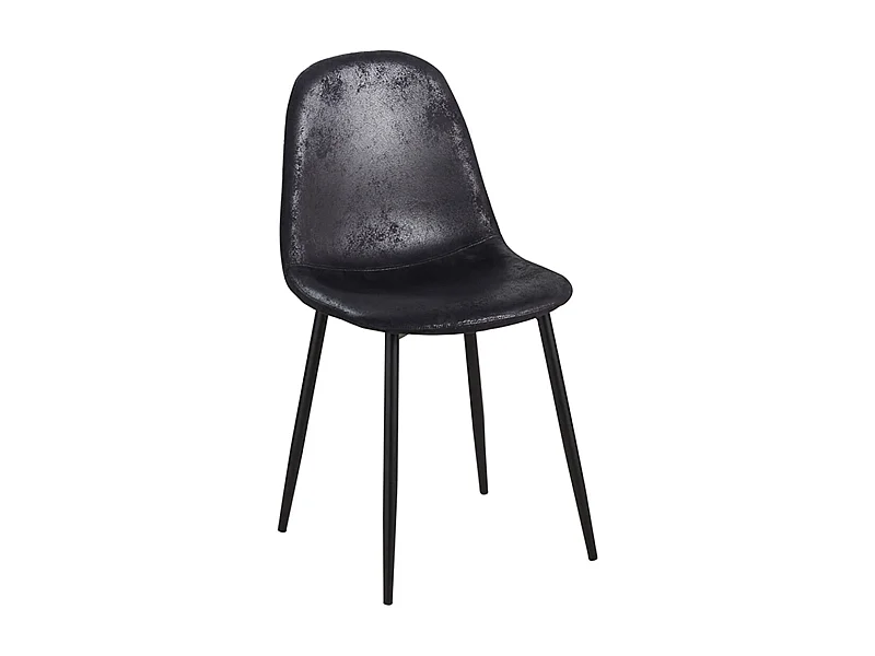 Sillas Comedor - Silla Black Teok Polipiel Vintage - Negro