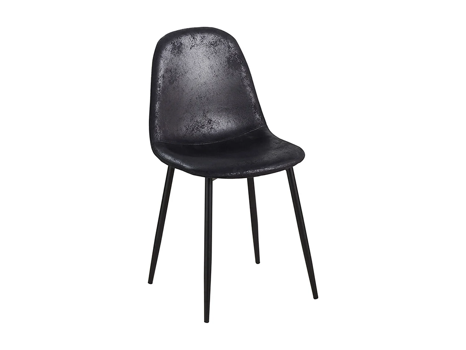 Sillas Comedor - Silla Black Teok Polipiel Vintage - Negro