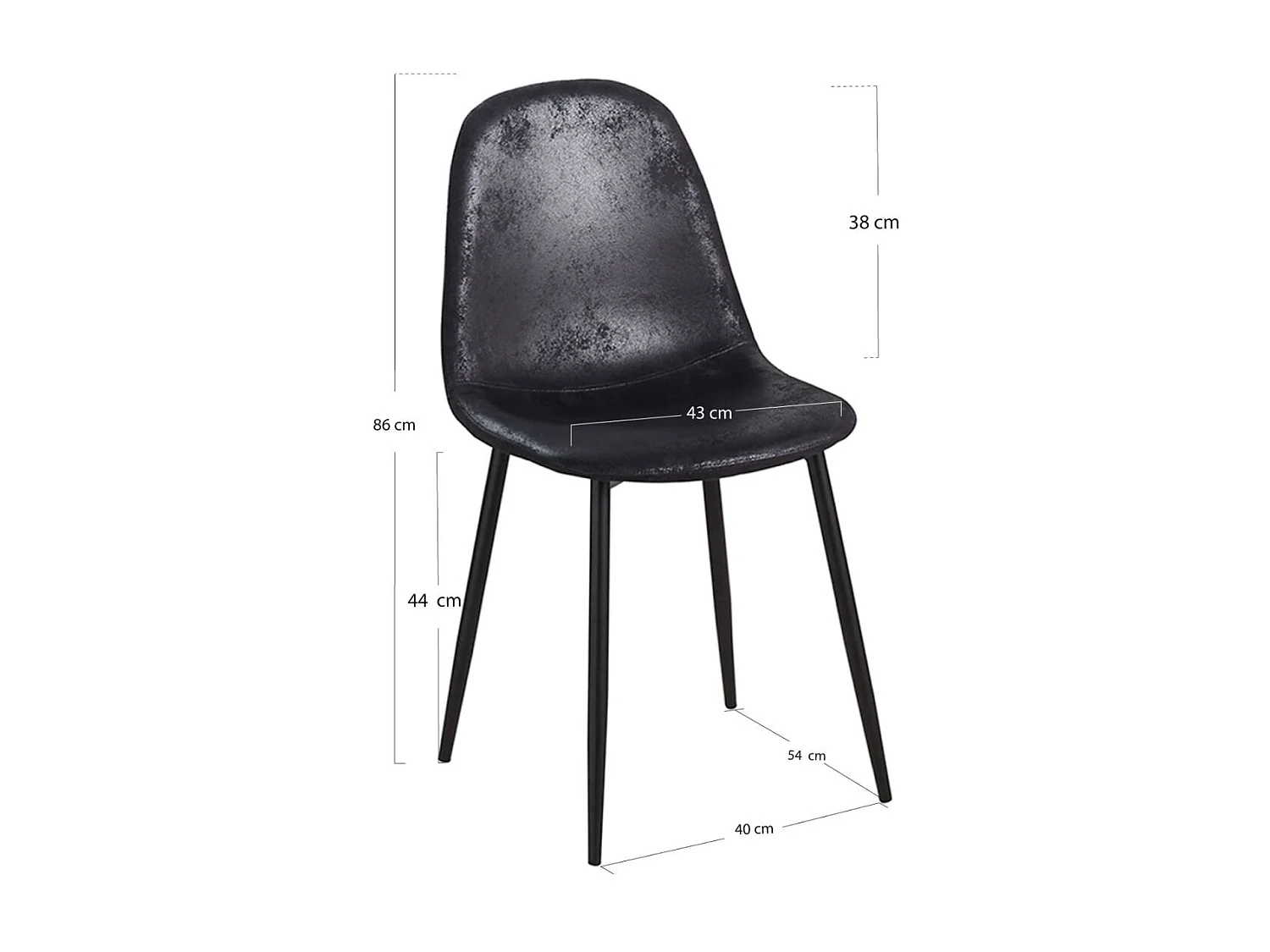 Sillas Comedor - Silla Black Teok Polipiel Vintage - Negro