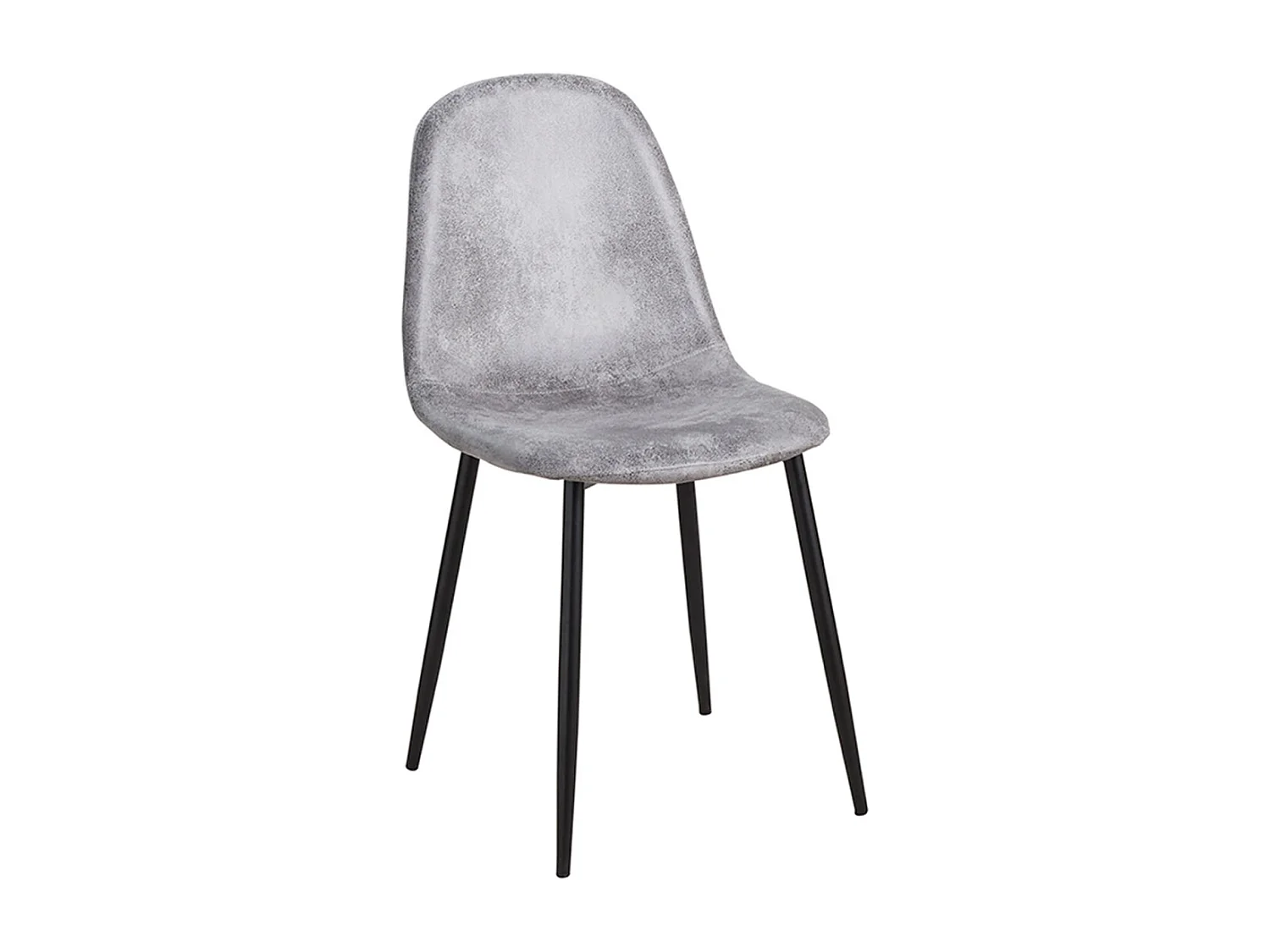 Sillas Comedor - Silla Black Teok Polipiel Vintage - Gris claro