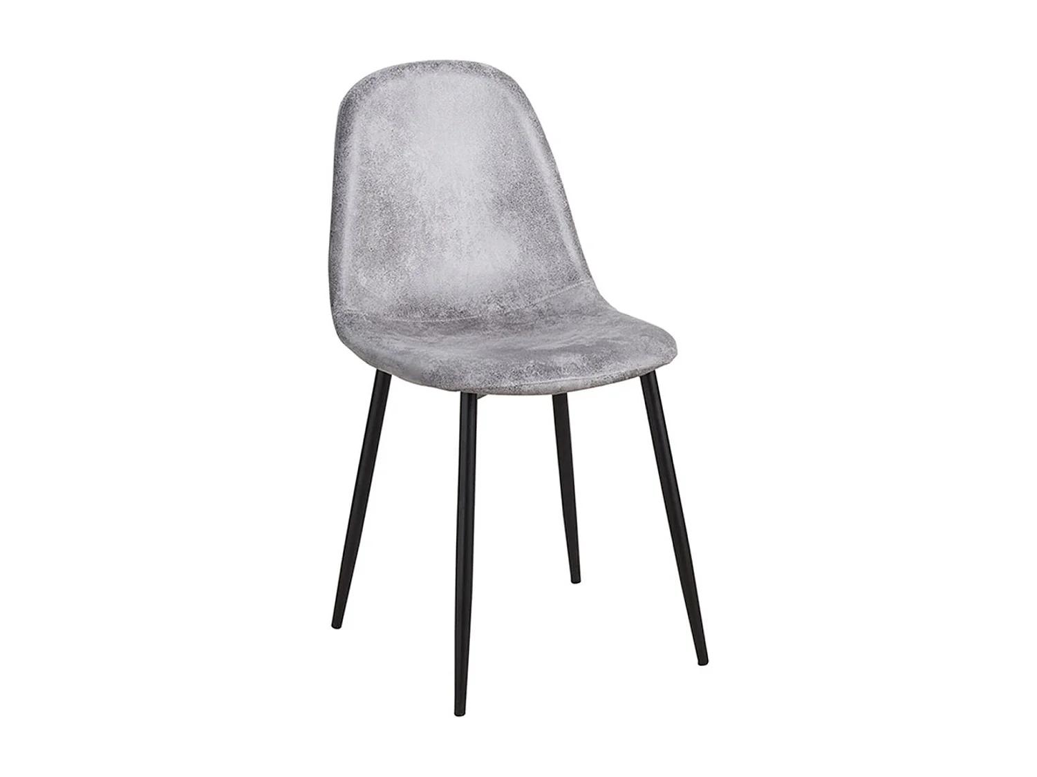 Sillas Comedor - Silla Black Teok Polipiel Vintage - Gris claro