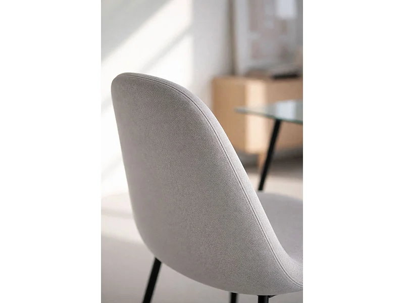 Sillas Comedor - Silla Black Teok Tela - Gris claro