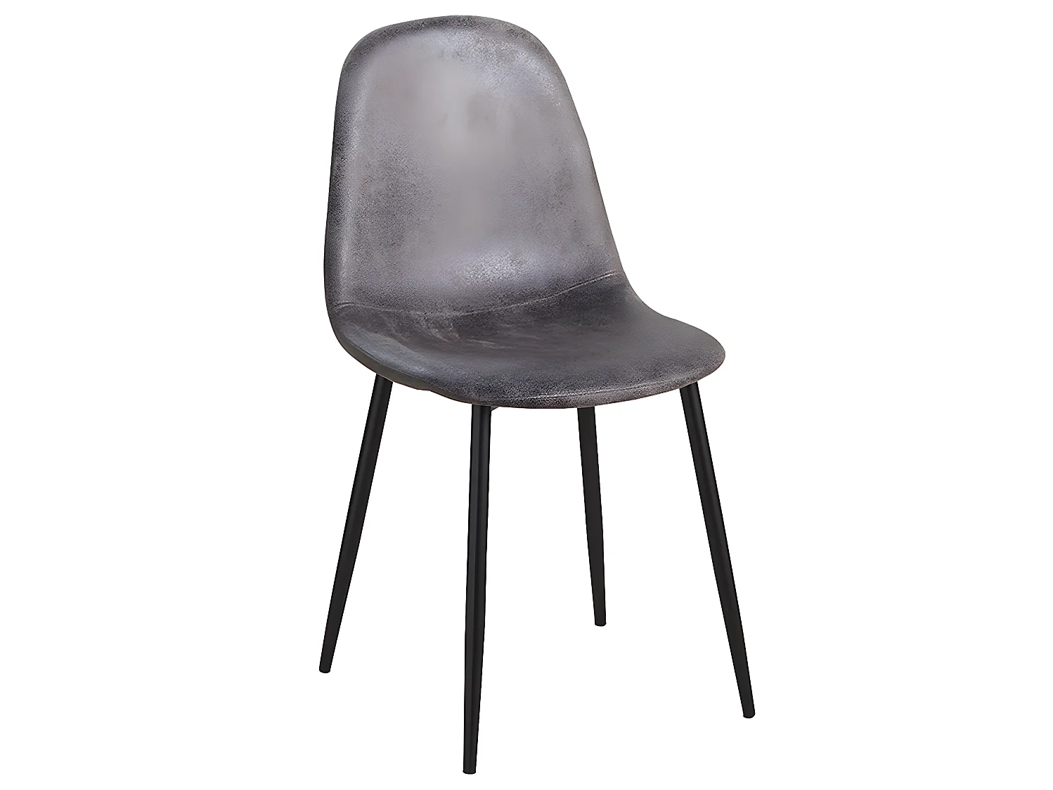 Sillas Comedor - Silla Black Teok Polipiel Vintage - Gris oscuro