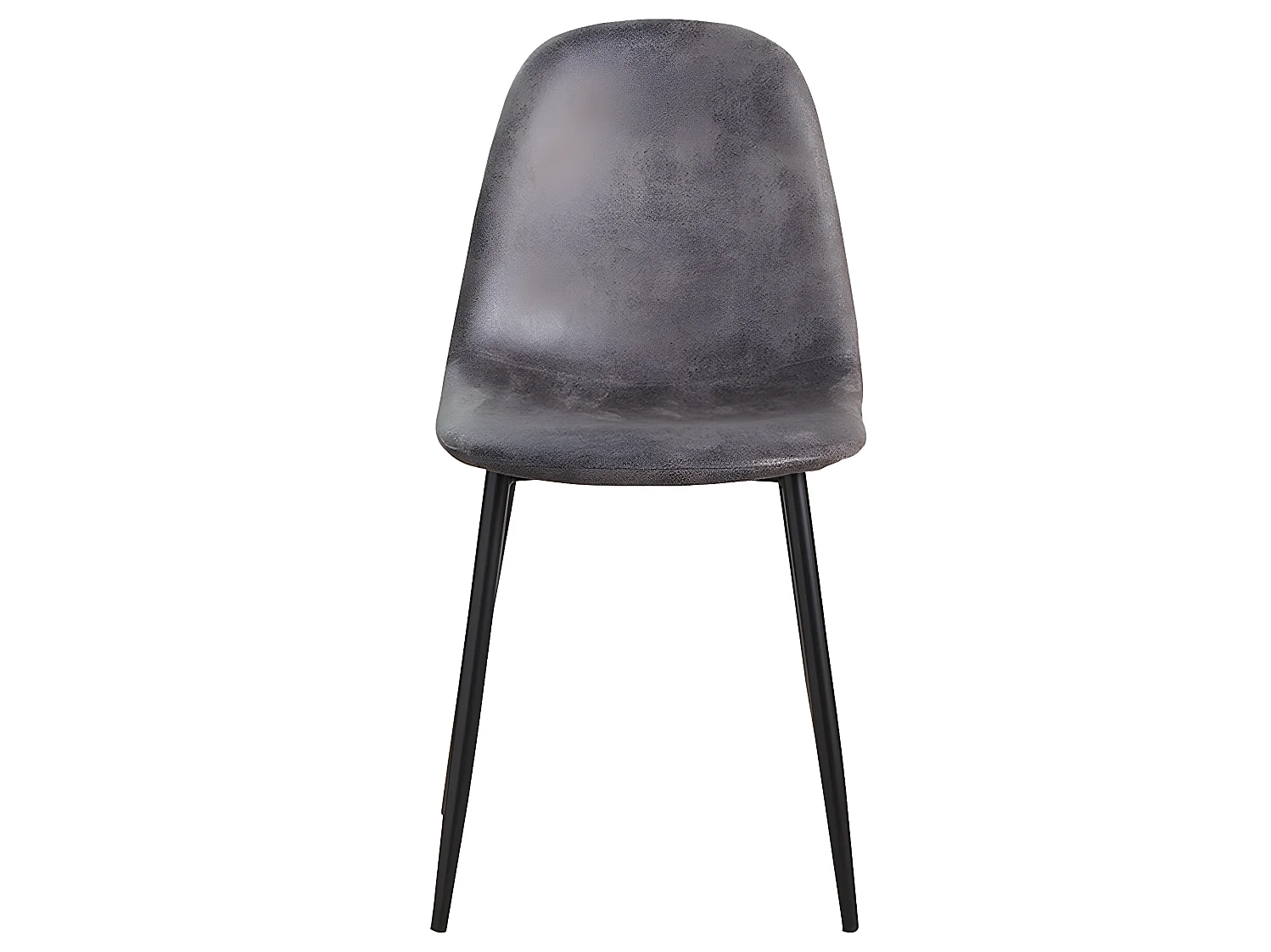 Sillas Comedor - Silla Black Teok Polipiel Vintage - Gris oscuro