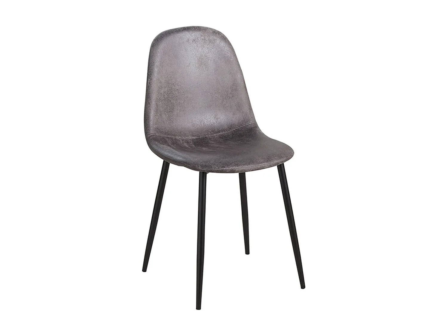 Sillas Comedor - Silla Black Teok Polipiel Vintage - Gris oscuro