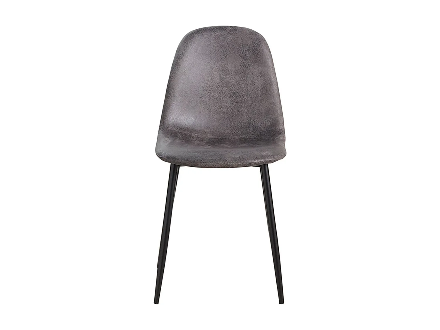 Sillas Comedor - Silla Black Teok Polipiel Vintage - Gris oscuro