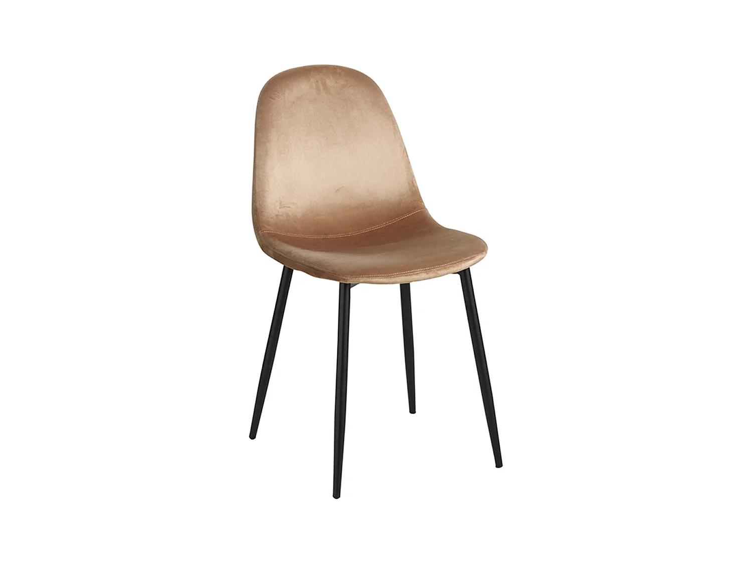 Silla Teok Black Terciopelo - Marrón Claro