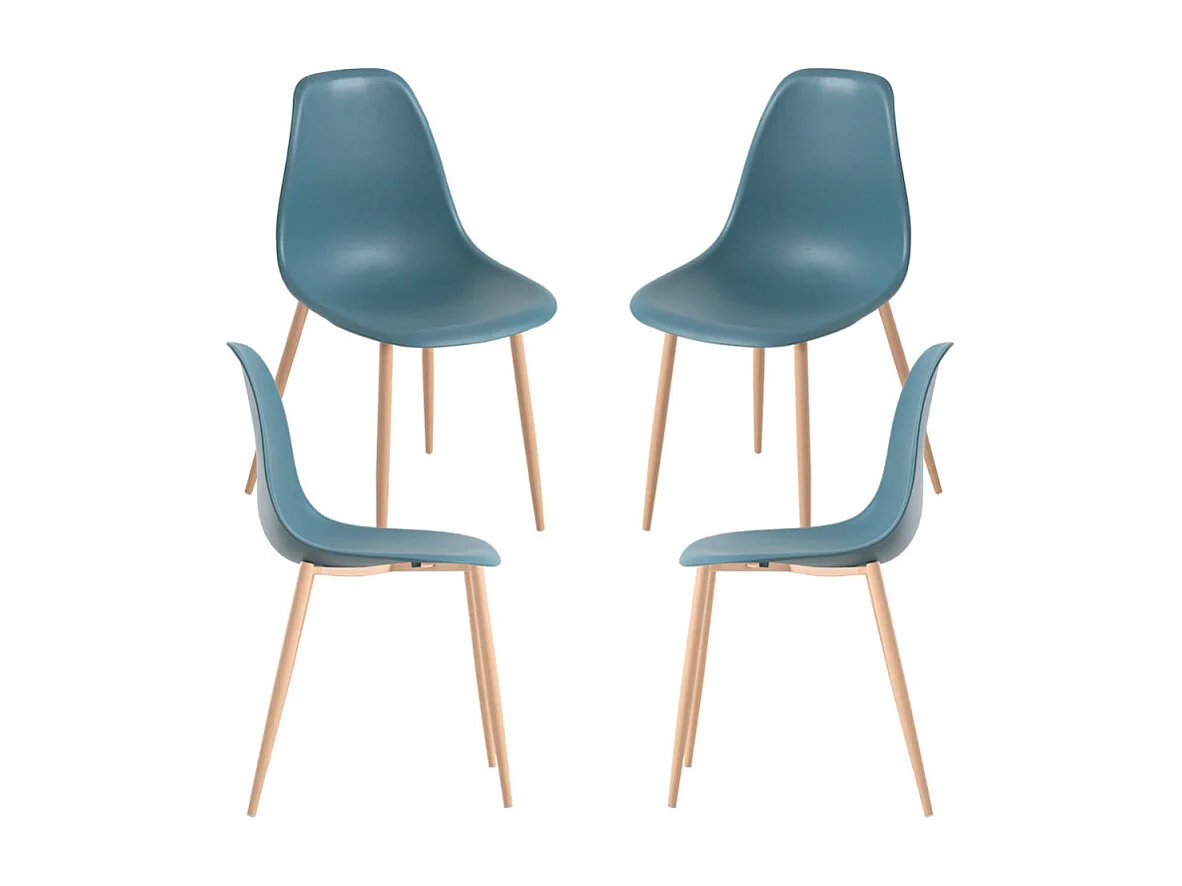 Packs Sillas Comedor - Pack 4 Sillas Mykle - Azul Petróleo