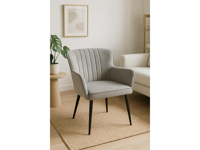 Sillas Comedor - Silla Dalye Terciopelo - Gris