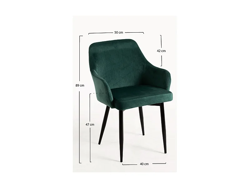 Sillas Comedor - Silla Puan Terciopelo - Verde