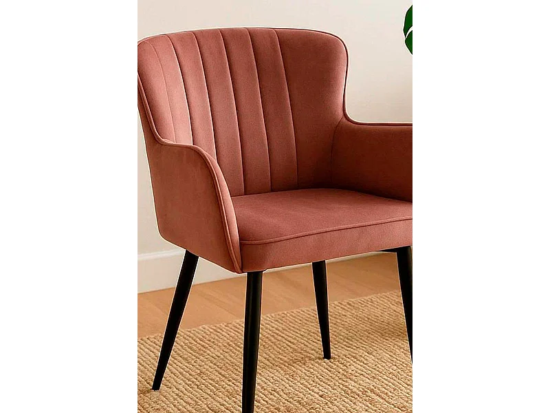 Sillas Comedor - Silla Dalye Terciopelo - Rosa