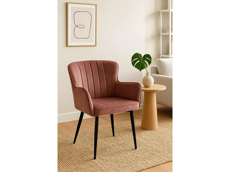 Sillas Comedor - Silla Dalye Terciopelo - Rosa