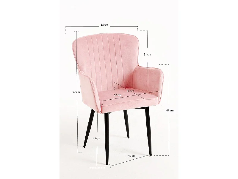 Sillas Comedor - Silla Dalye Terciopelo - Rosa