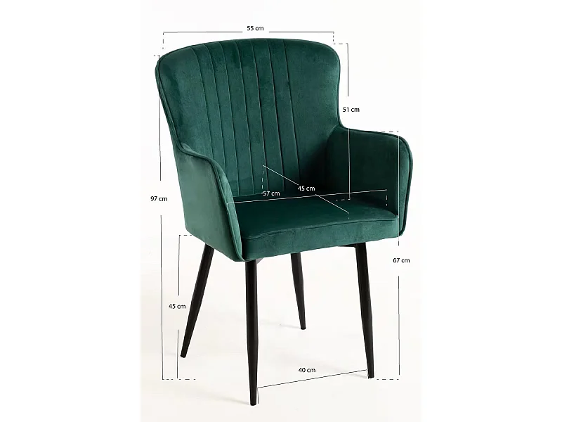 Sillas Comedor - Silla Dalye Terciopelo - Verde