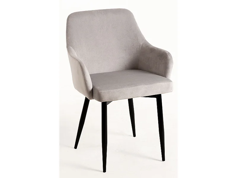 Sillas Comedor - Silla Puan Terciopelo - Gris claro