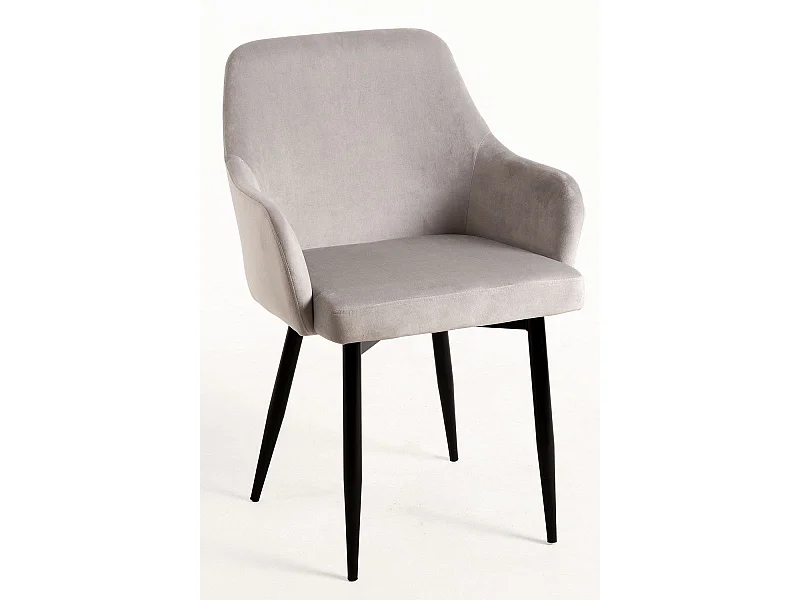 Sillas Comedor - Silla Puan Terciopelo - Gris claro