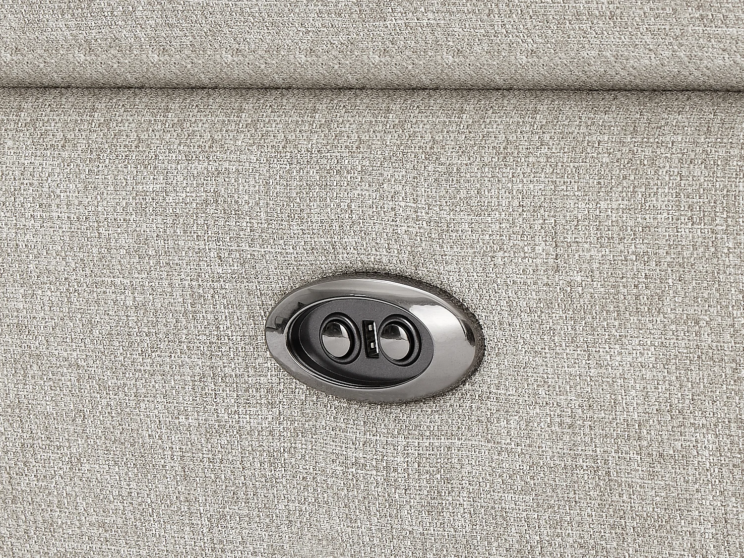 Elektrische relax-zitbanken met 3 en 2 plaatsen in beige stof MACARI