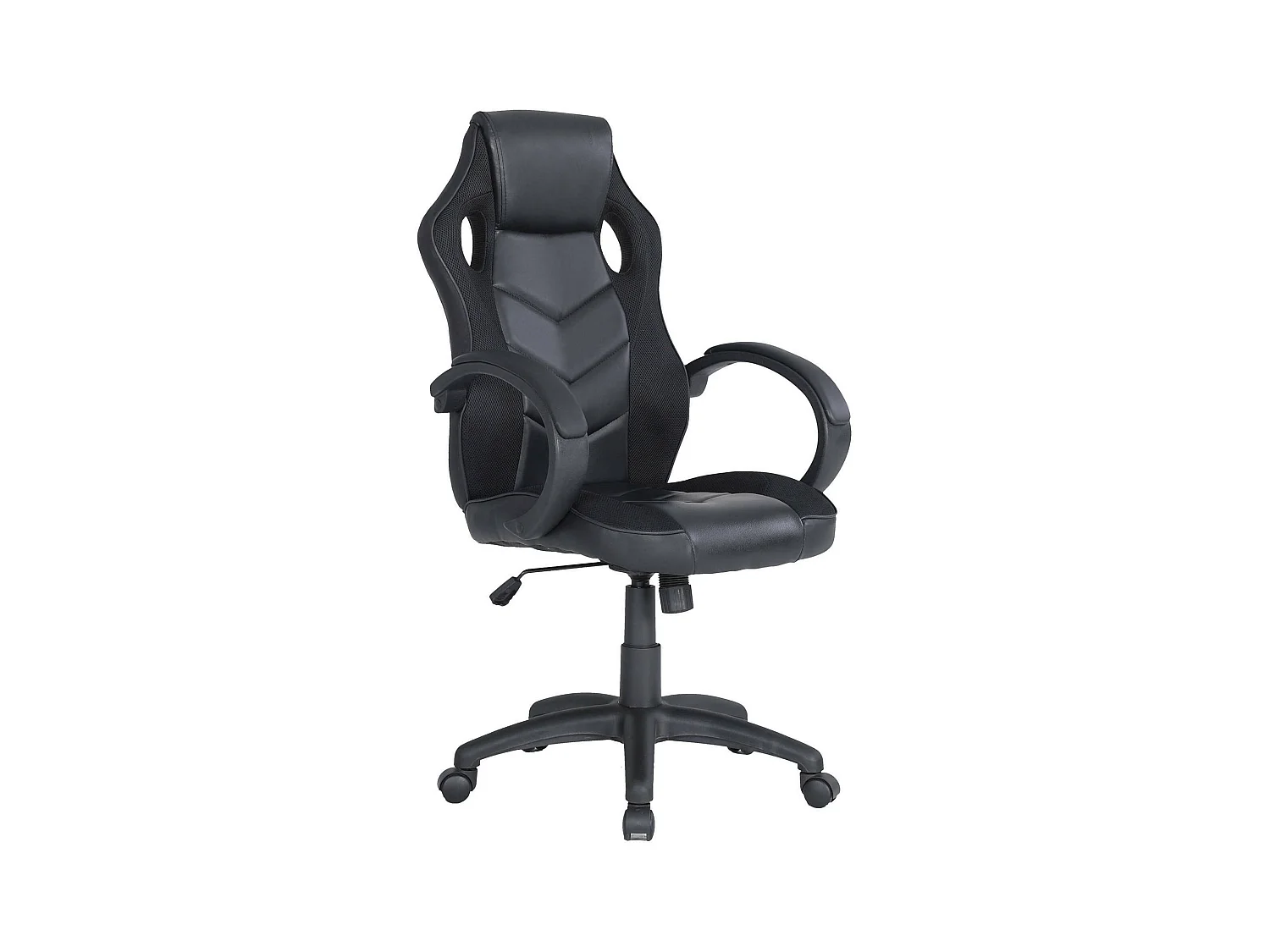 Chaise de jeu Darlanc, Fauteuil de jeu pour adultes, Chaise de bureau, 66x61h104/114 cm, Noir