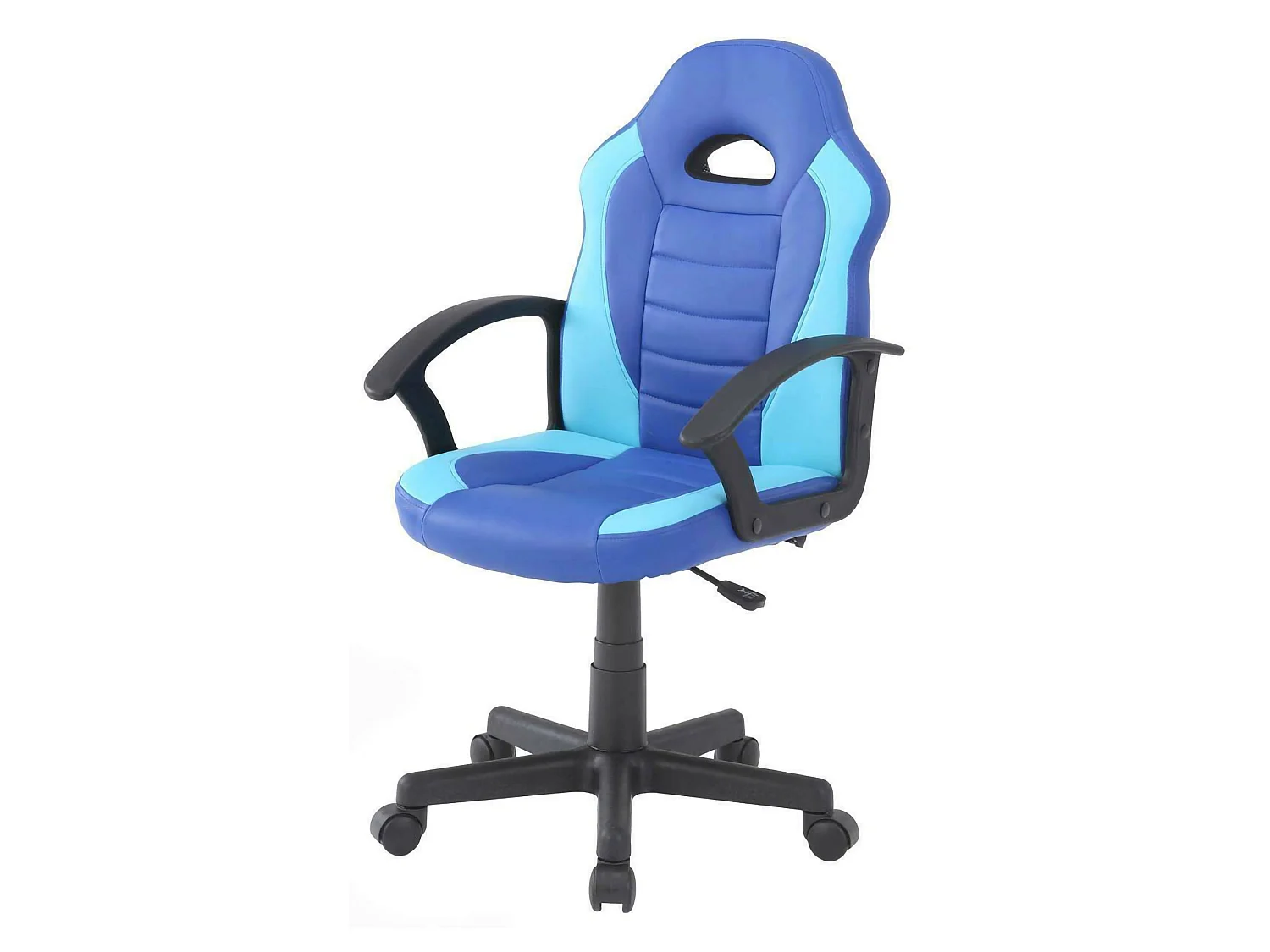 Chaise de jeu Dfaraon, Fauteuil de jeu pour enfants, Chaise de bureau, 56x55h89/100 cm, Bleu et Bleu clair