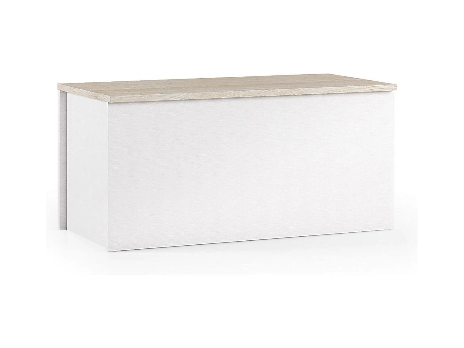 Dmora - Baule Ayusnay, 90x45h45 cm, Bianco e Rovere