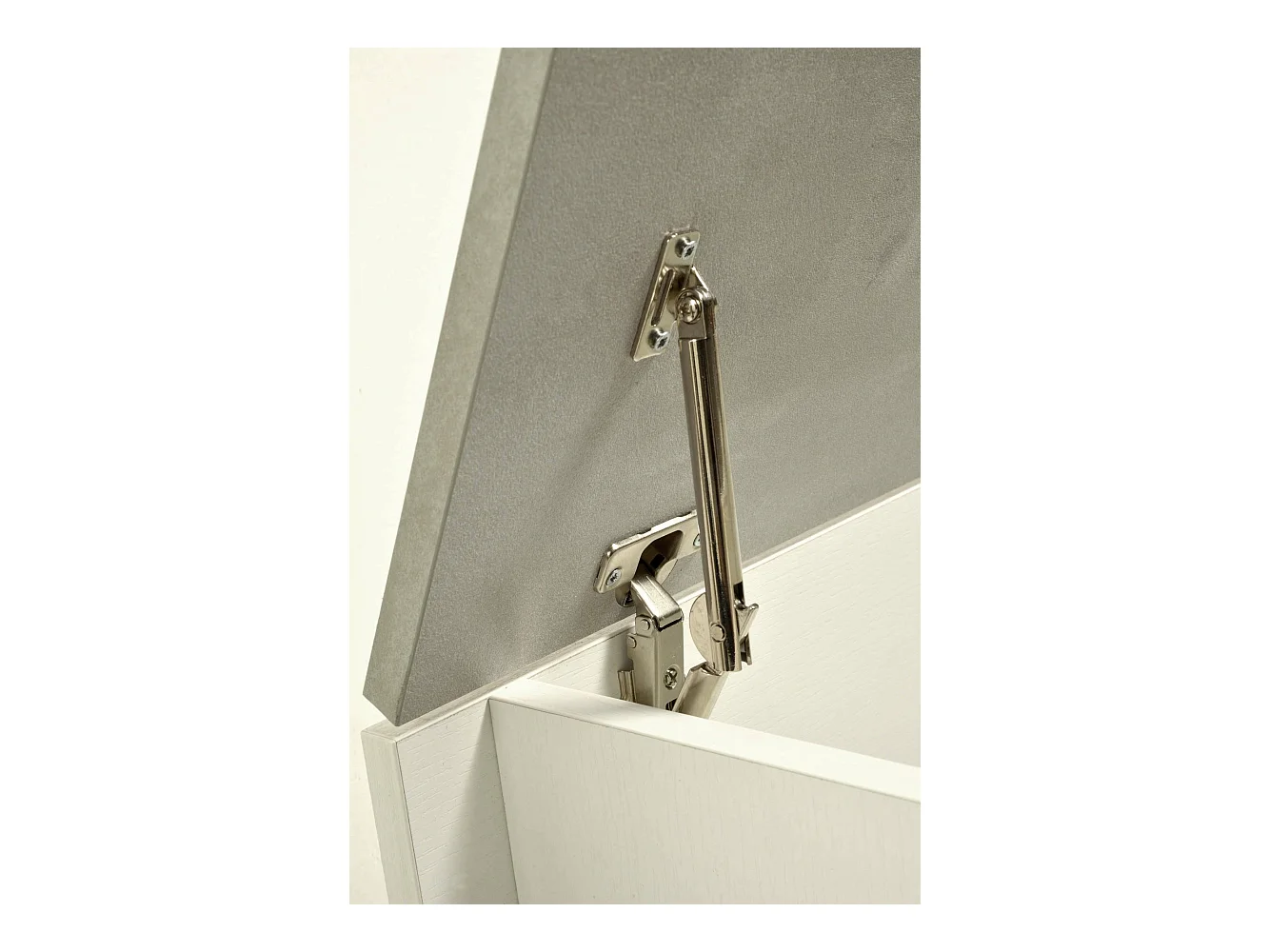 Dmora - Baule Ayusnay, 90x45h45 cm, Bianco e Cemento