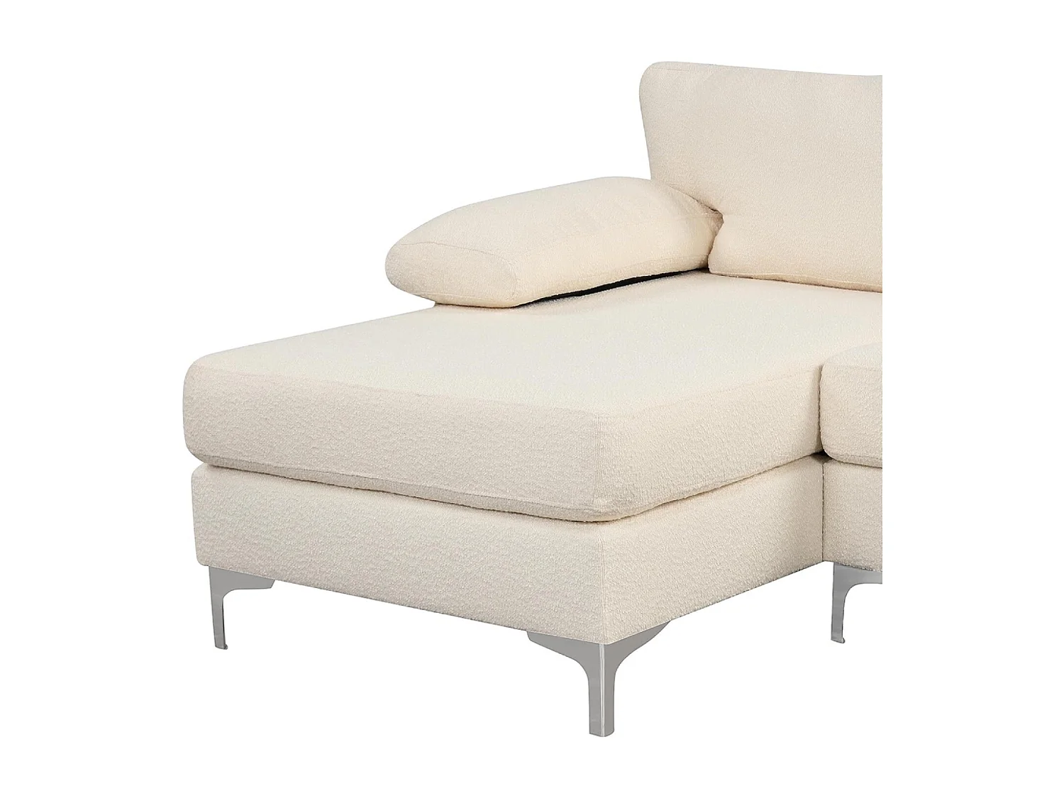 Ecksofa links 4/5-Sitzer aus Samt, beige GALWAY