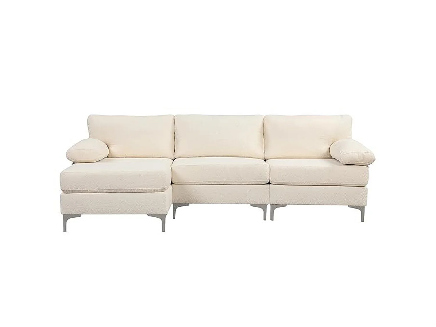 Divano angolare 4-5 posti in velluto beige GALWAY