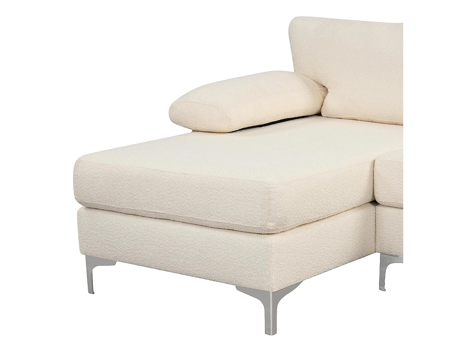 Divano angolare 4-5 posti in velluto beige GALWAY
