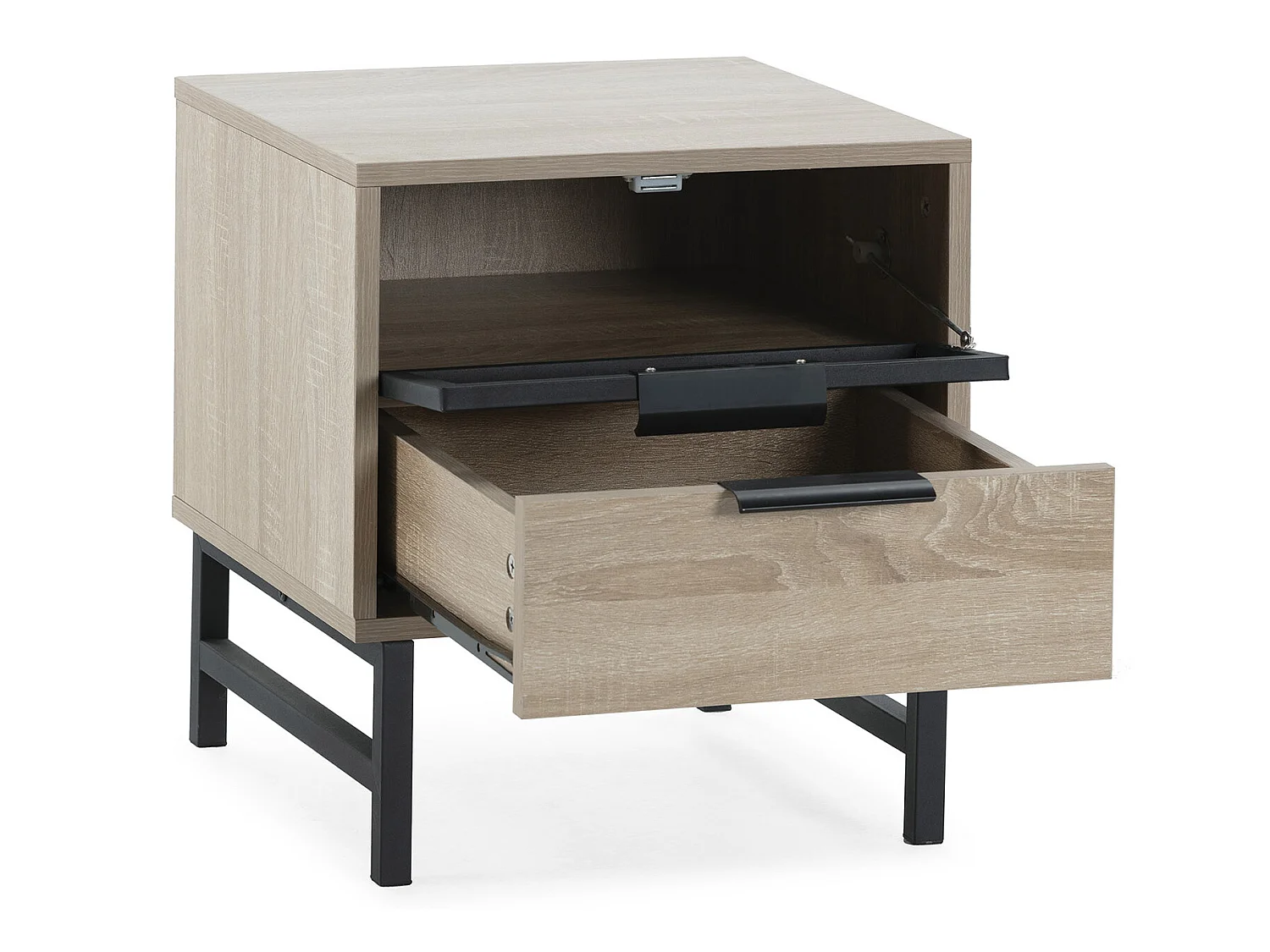 Mesita de noche Hera 1 puerta 1 cajón color madera