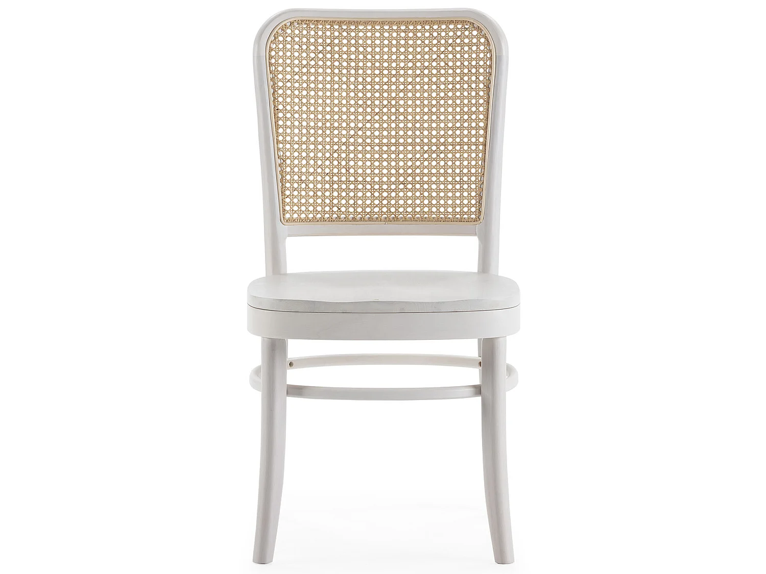 Pack de 2 chaises Vesta Couleur Blanc, Bois Massif et Rotin naturel